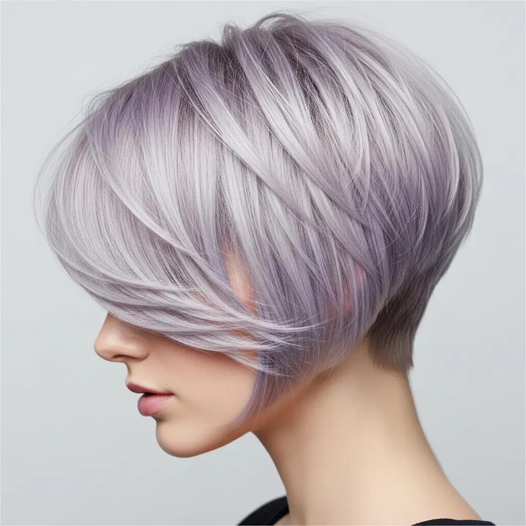 #18 Silver-Colored Super Stacked Inverted Bob