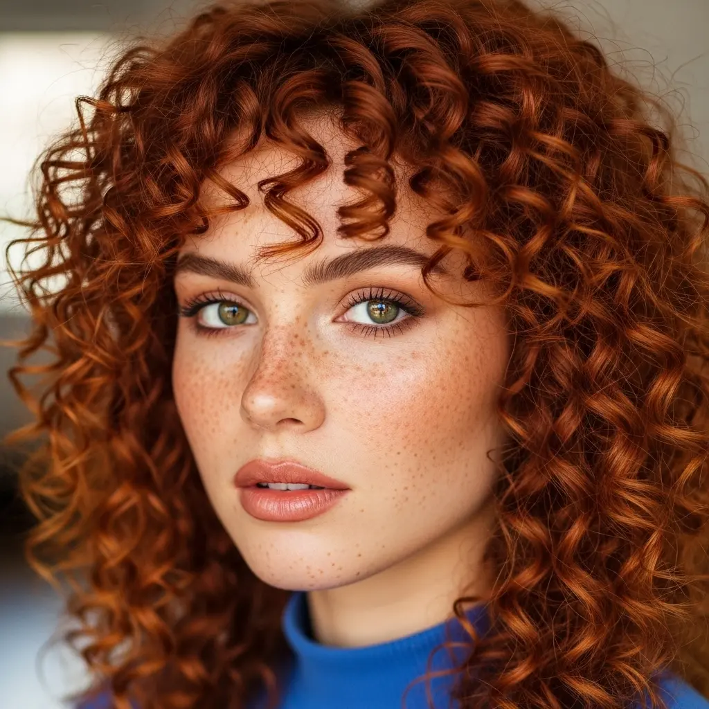 #18 Curly Ginger Copper Hair Charm