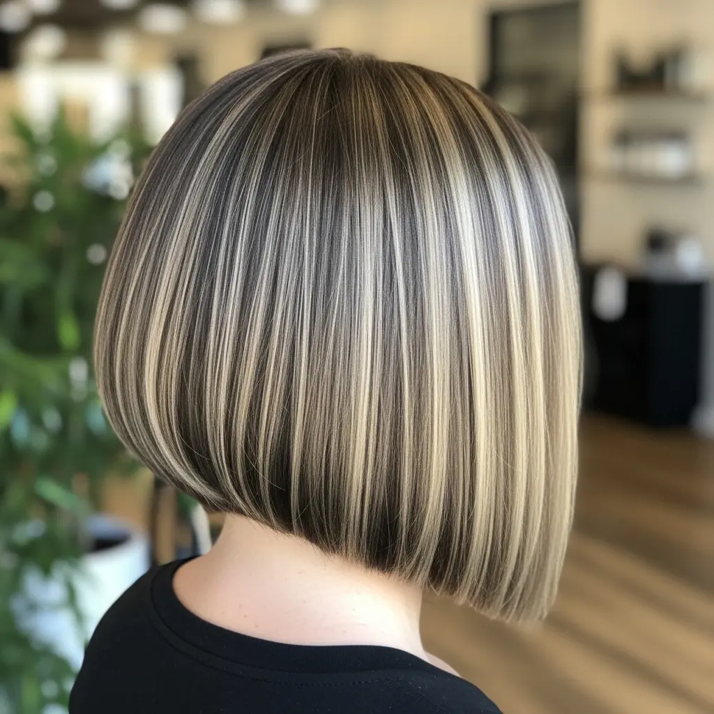 #18 Rounded Bob Cut with Mushroom Brown Hue
