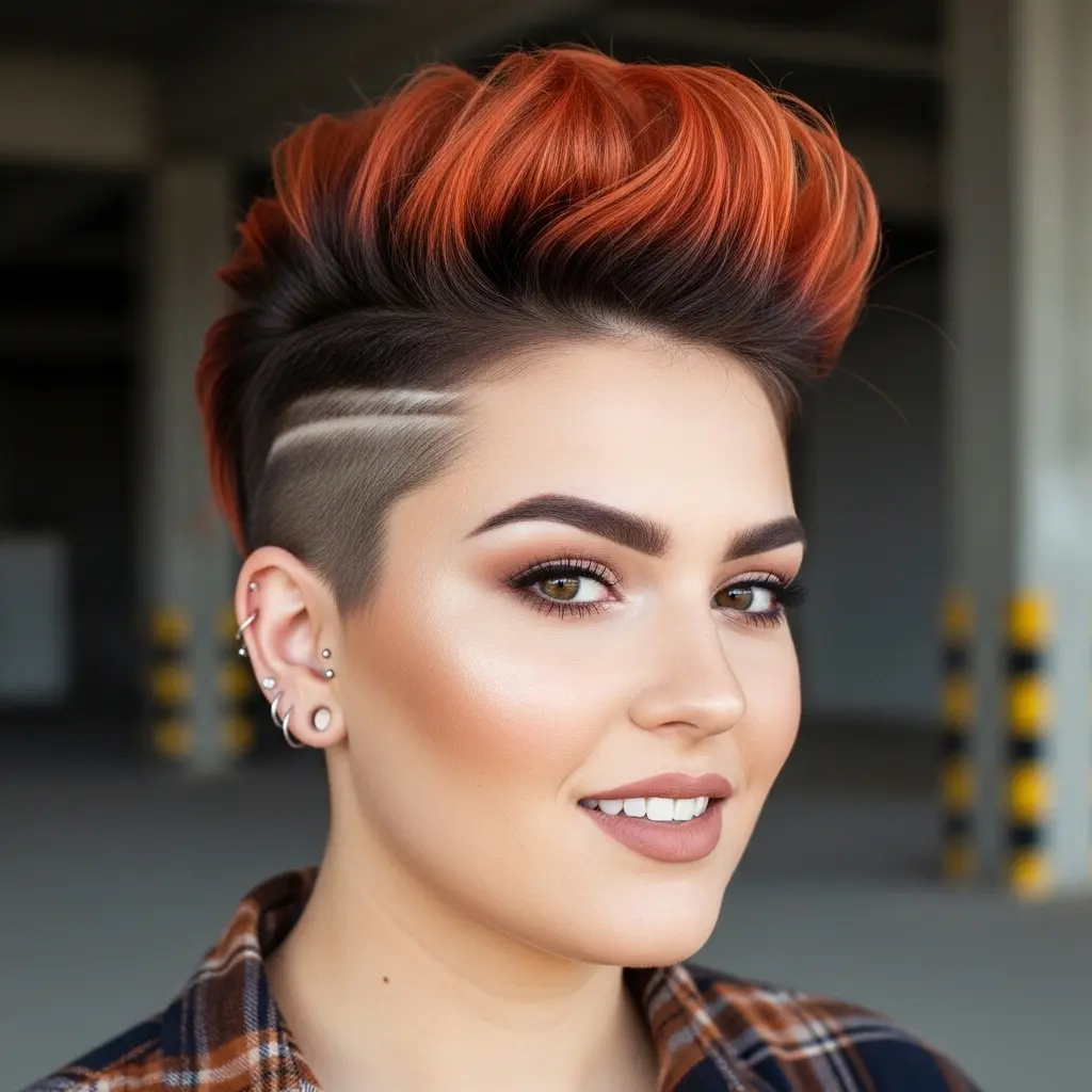 #19 Mohawk Pixie Cut on Women with Chubby Cheeks