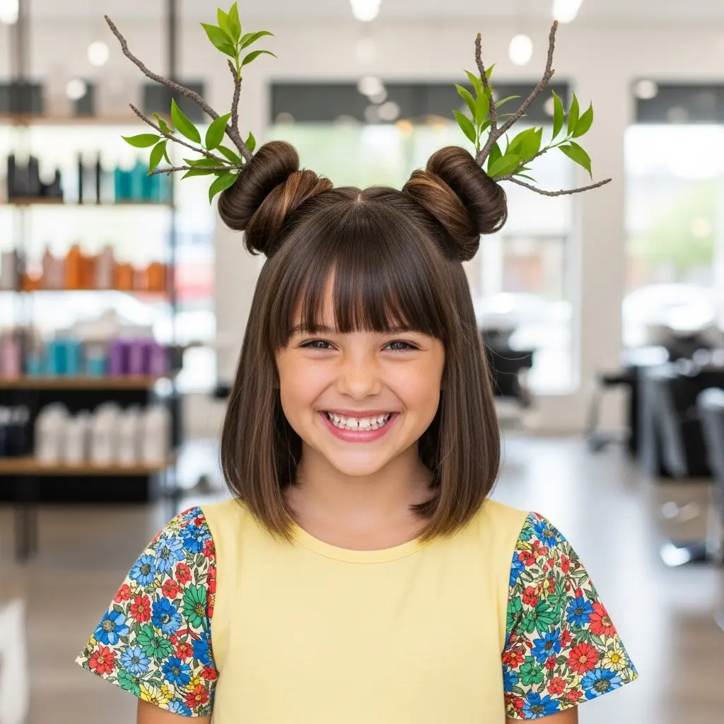 #20 Nature-Inspired Twisted Buns with Floral Accents