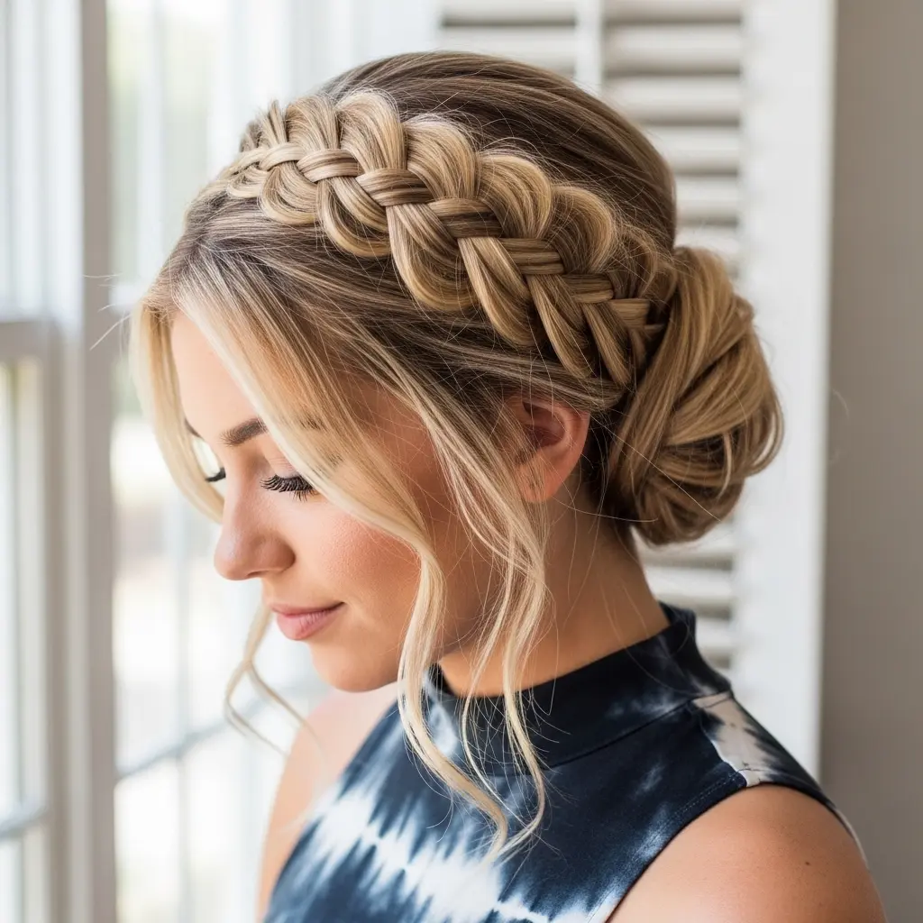 #20 Classic Fishtail Braided Crown Updo