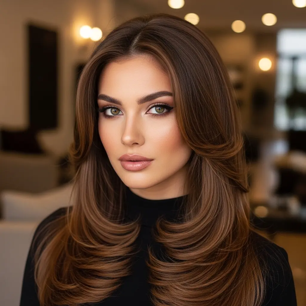 Caramel Highlights and Long Layers