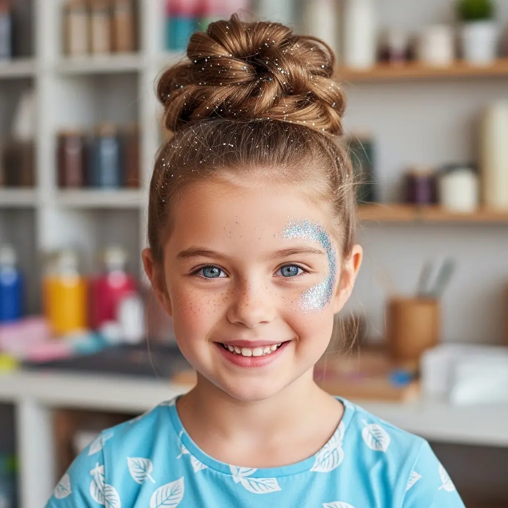 #3 Glittery Top Knot with Twisted Detail