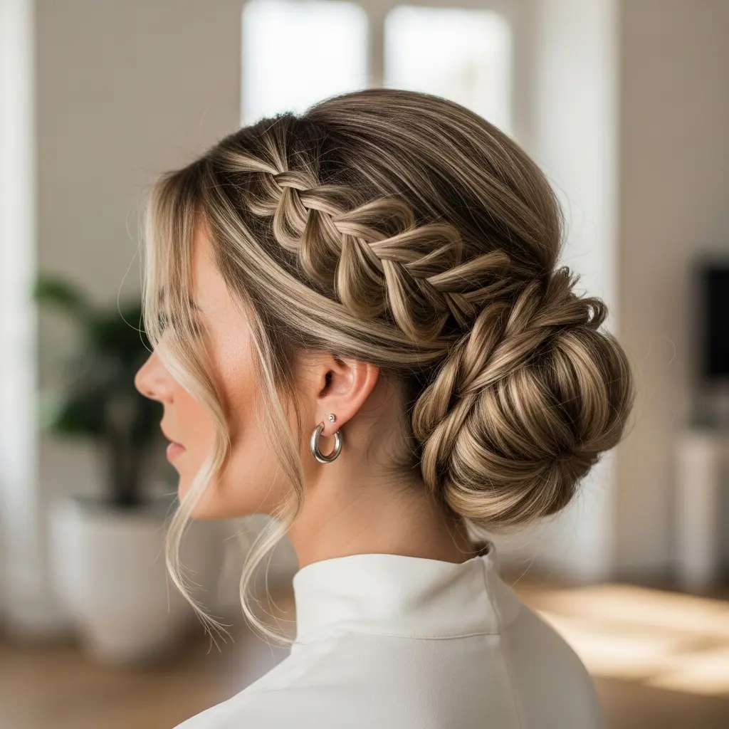 #4 Soft Low Knot with Long Bangs