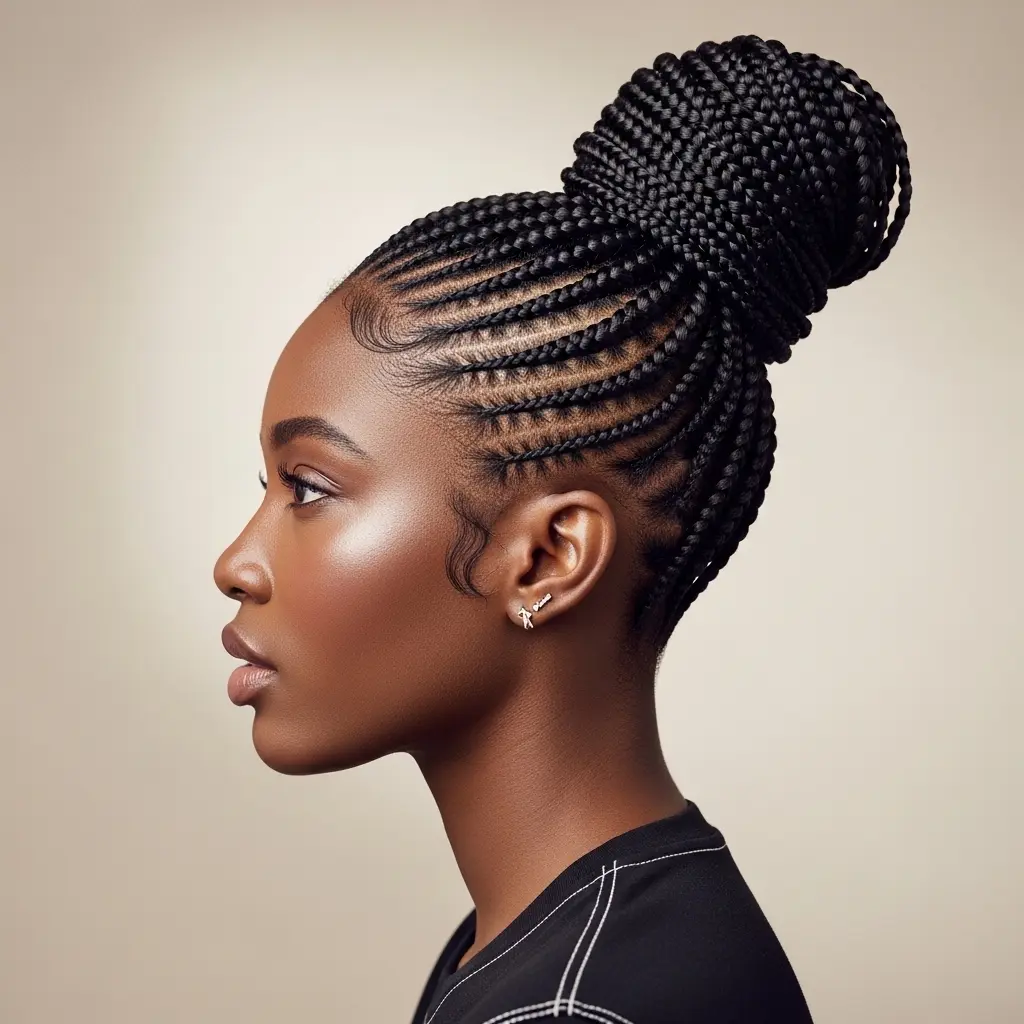 #4 Straight Up Braids with Side Lines