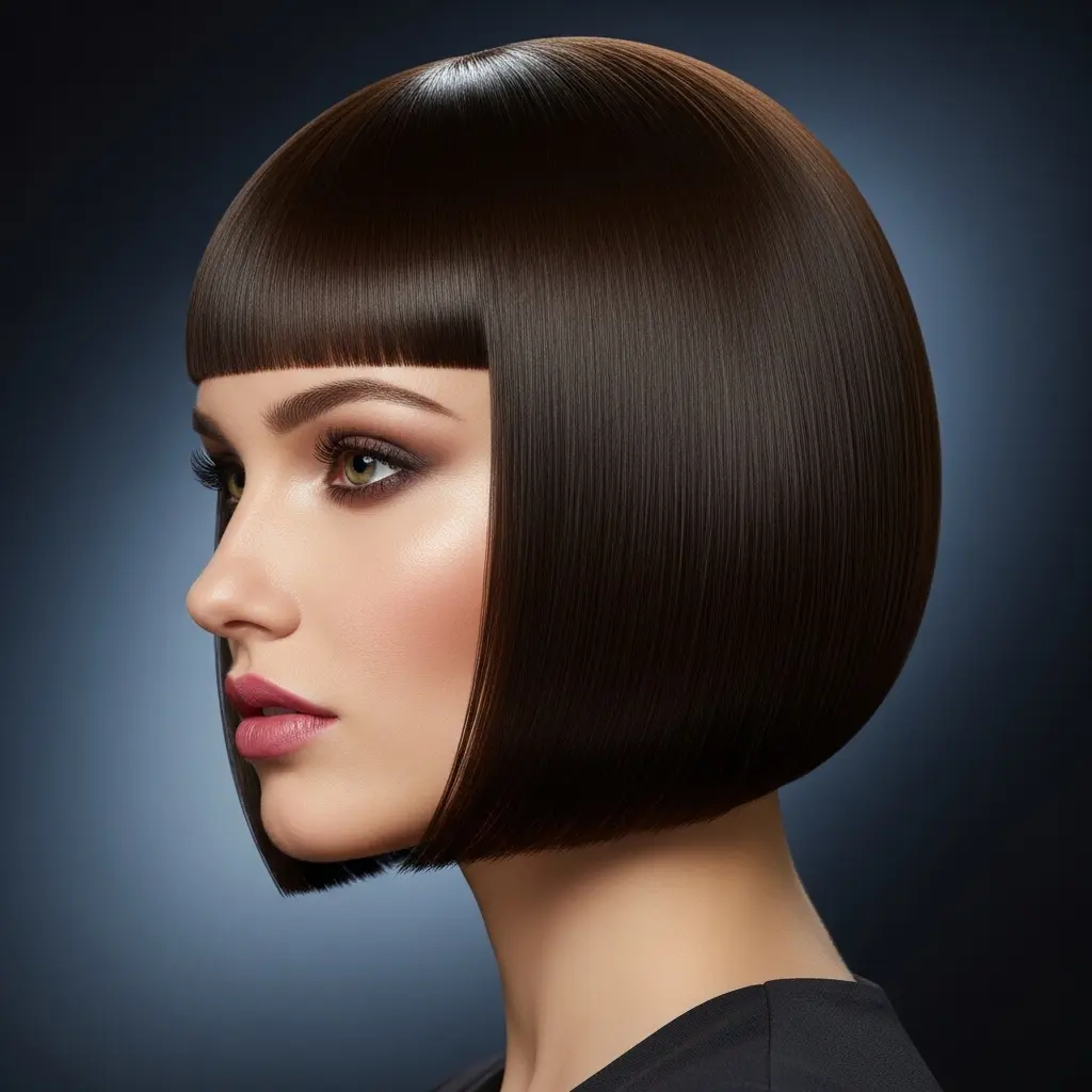 #5 Shoulder-Length Stacked Bob with Bangs