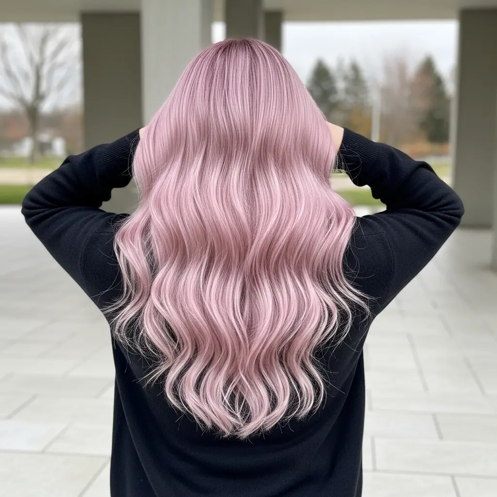 #6 Soft Baby Pink Long Hairstyle