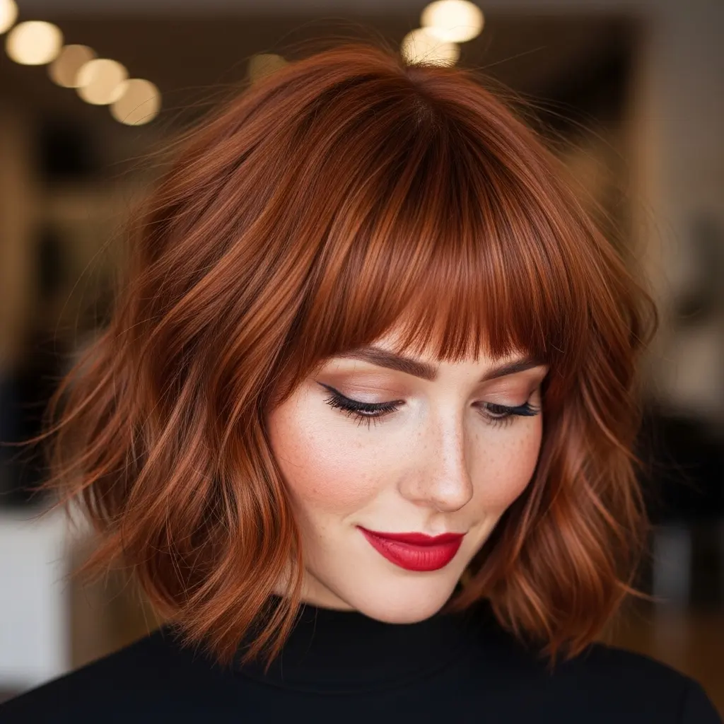 #6 Short and Chic Ginger Copper Bob