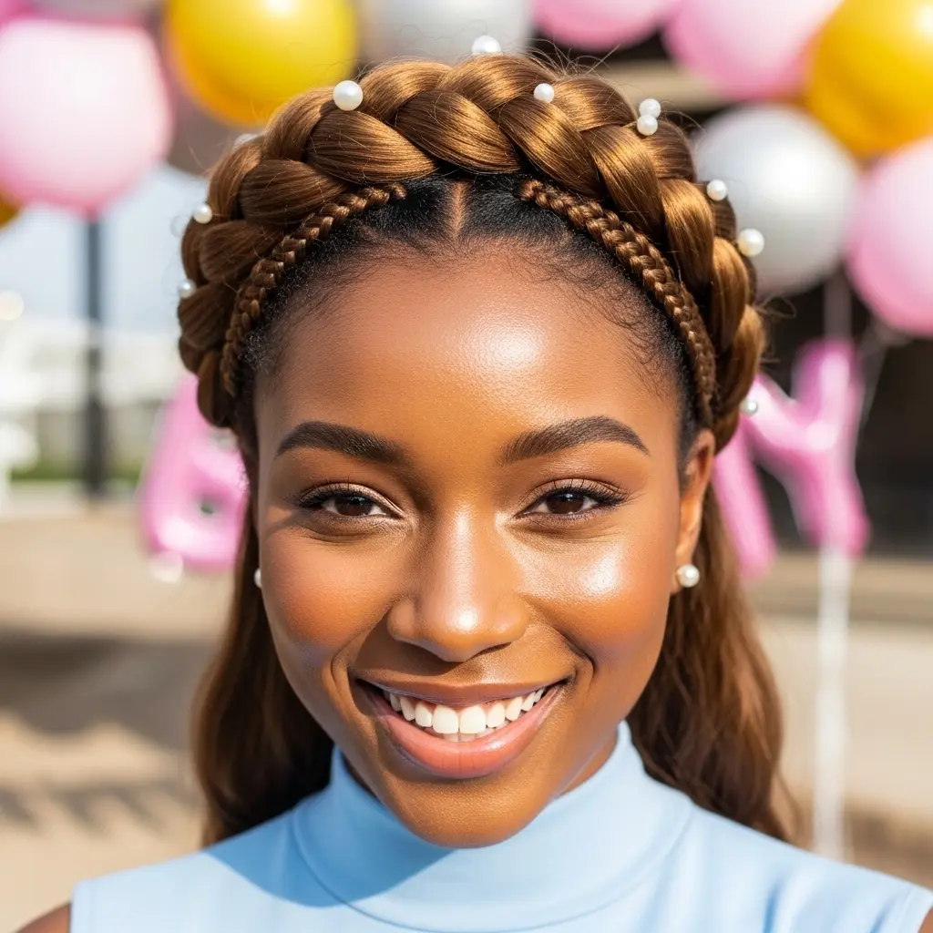 #7 Quick Braided Crown for Graduation Day