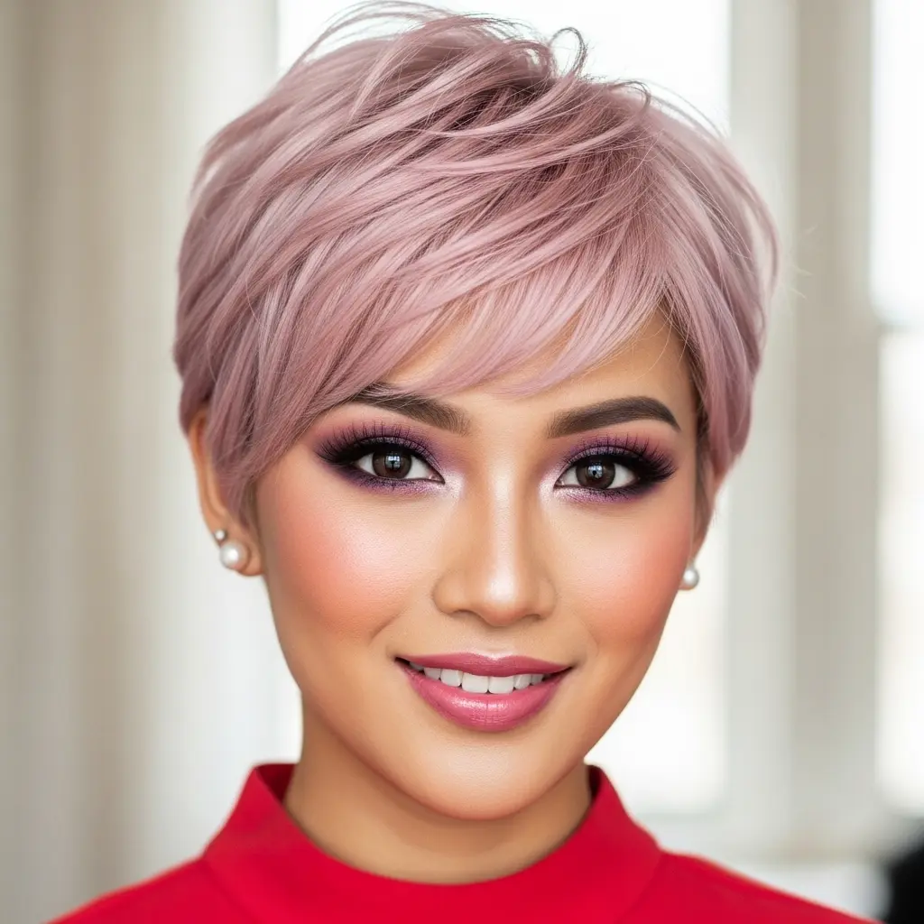 #7 Feathered Long Pixie Cut