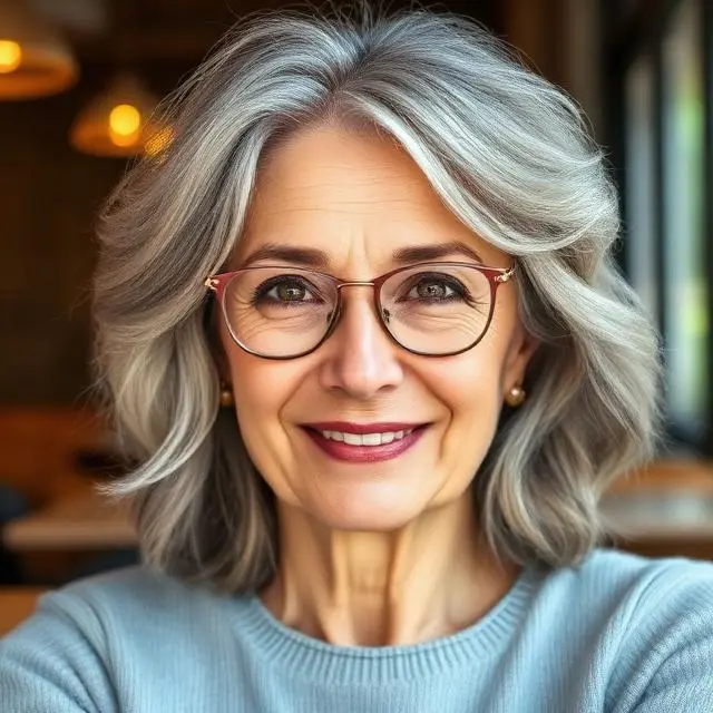 #9 Silver Blend Butterfly Layers with Volume at Crown