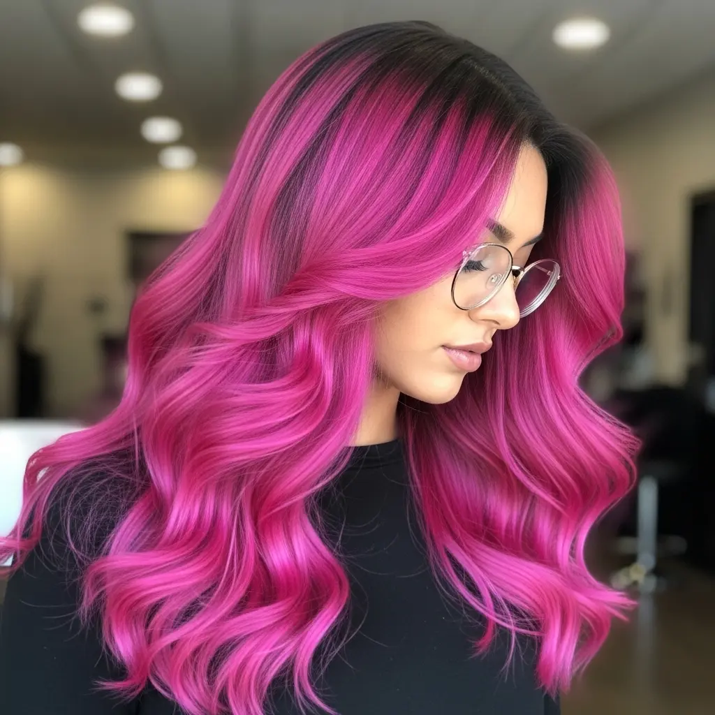 #9 Long, Luscious, and Thick Magenta Pink Hair