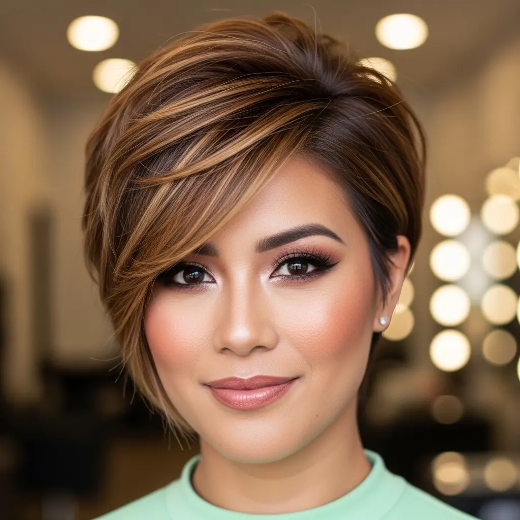 #9 Layered Pixie for Chubby Faces