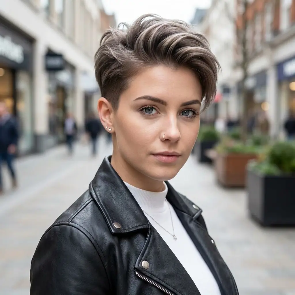 #10 Shaved Pixie Cut for a Chubby Face