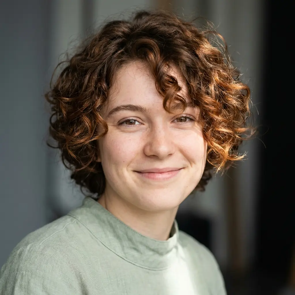 #11 Curly Pixie Cut for a Chubby Face