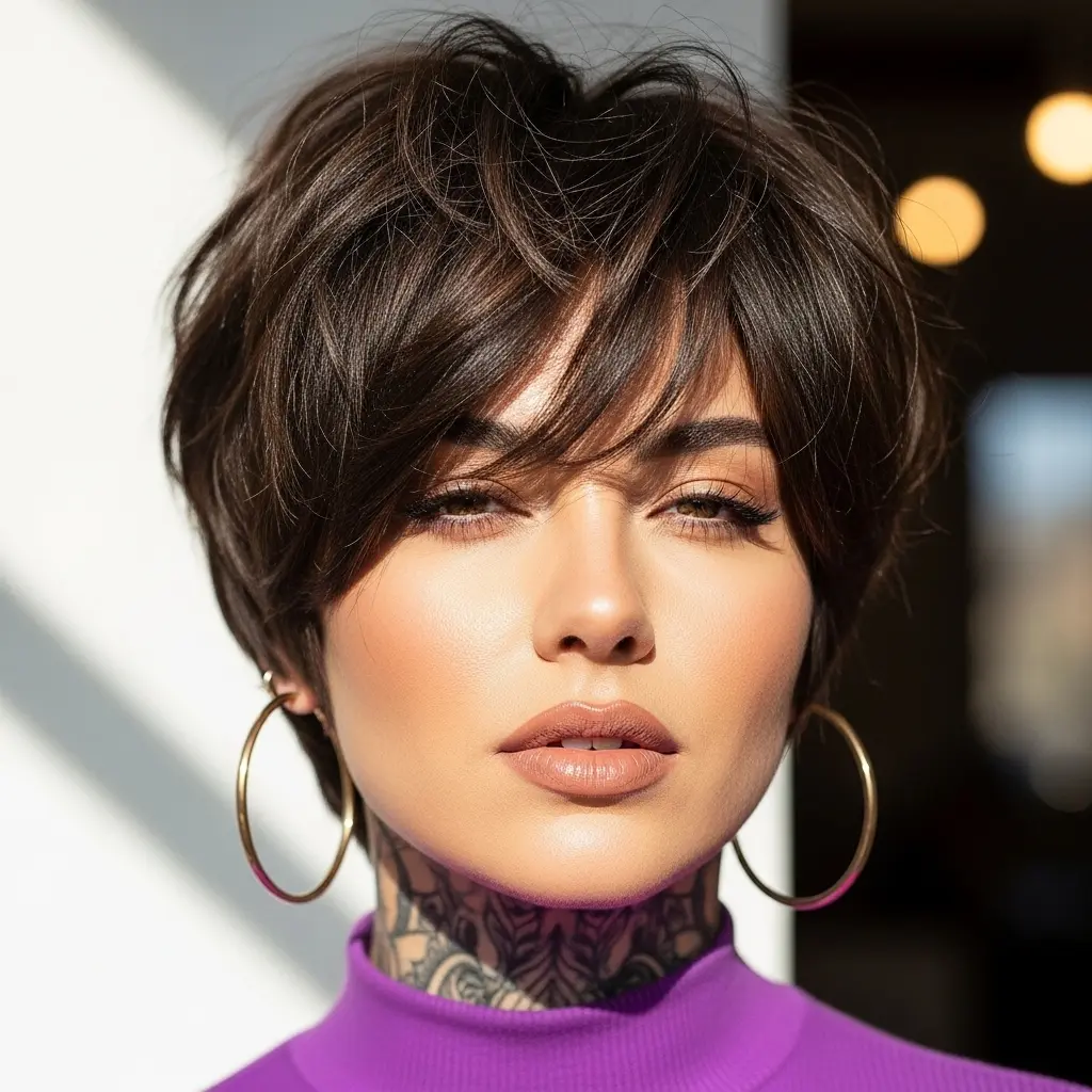 #11 Short Layered Pixie Bob with Playful Bangs