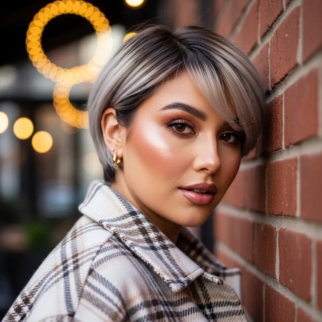 #12 Pixie Cut with Bangs for a Chubby Face