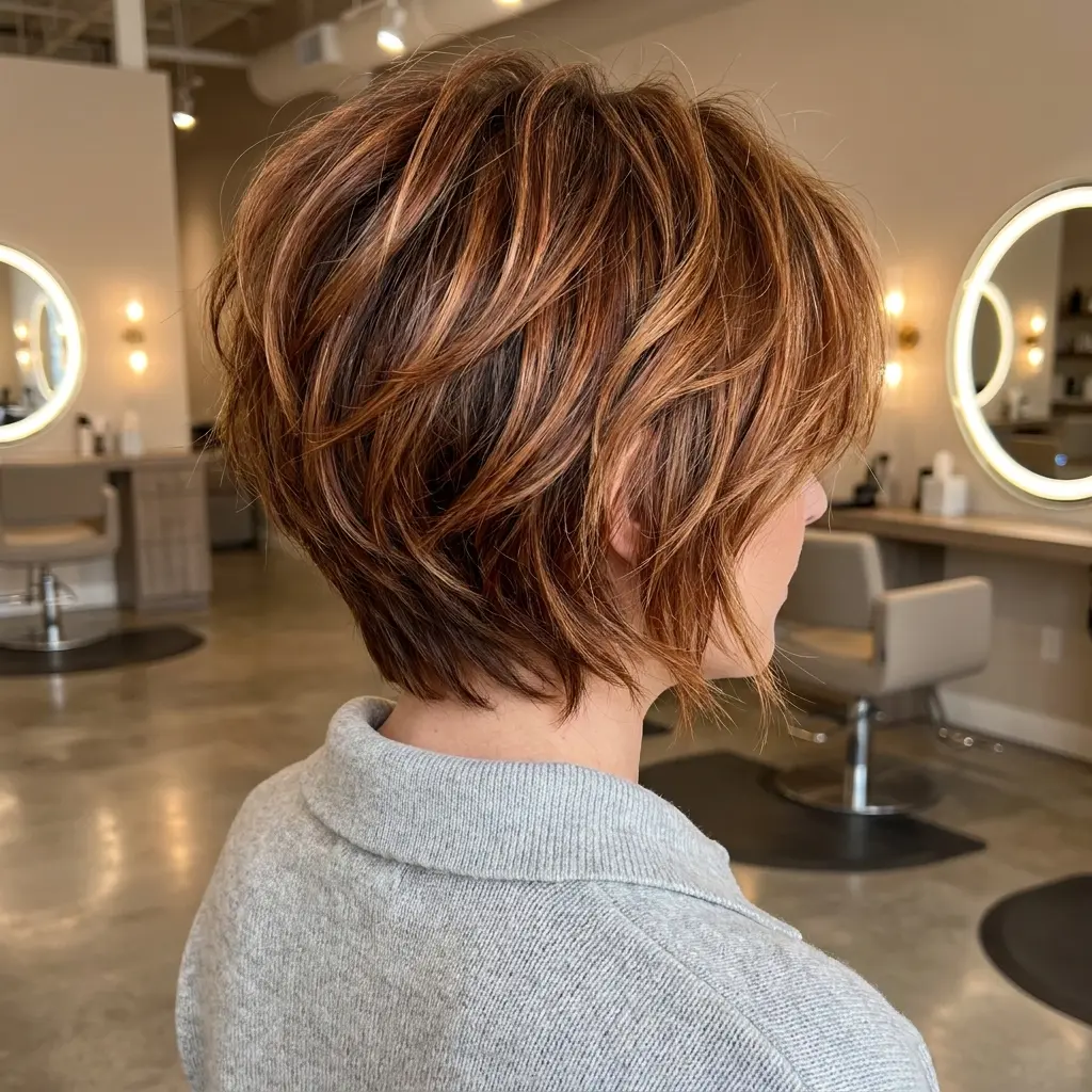 #13 Dark Copper Pixie Bob with Layers