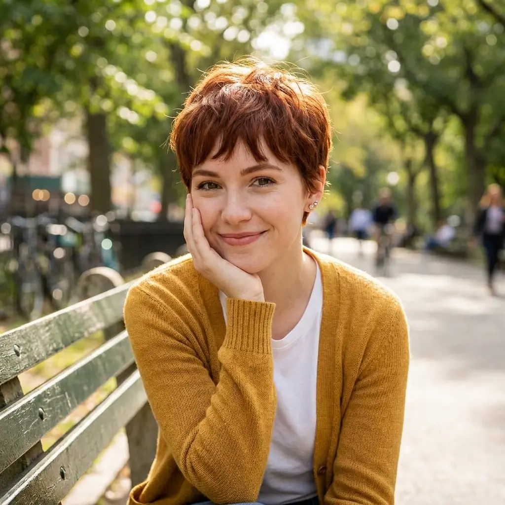 #13 Short Pixie Cut for a Round Chubby Face