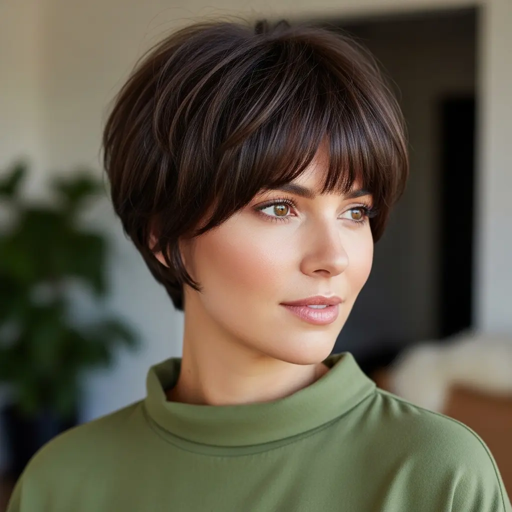 #14 Pixie Bob with Bangs for Thick Hair