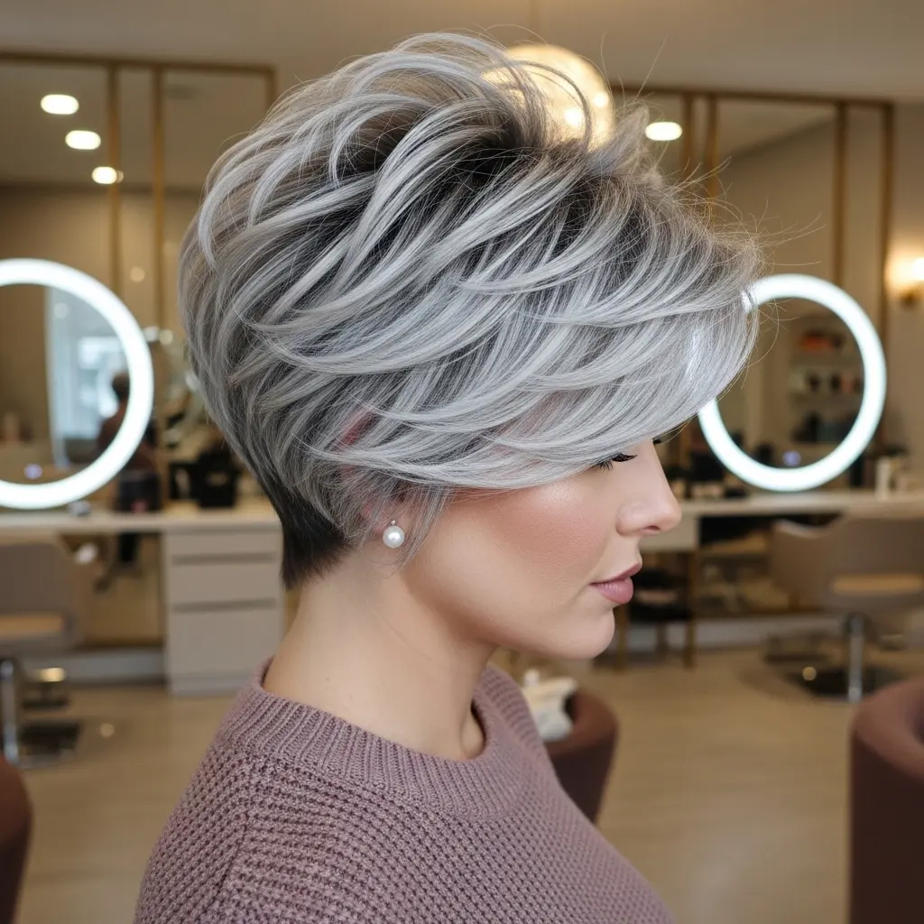 #16 Long Pixie Bob with Blonde Balayage