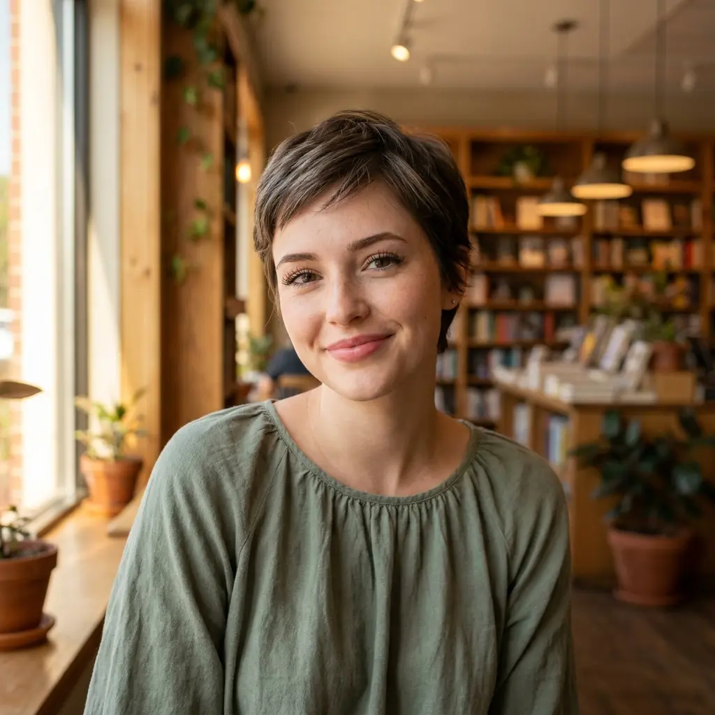 #2 Textured Pixie Cut for a Chubby Face