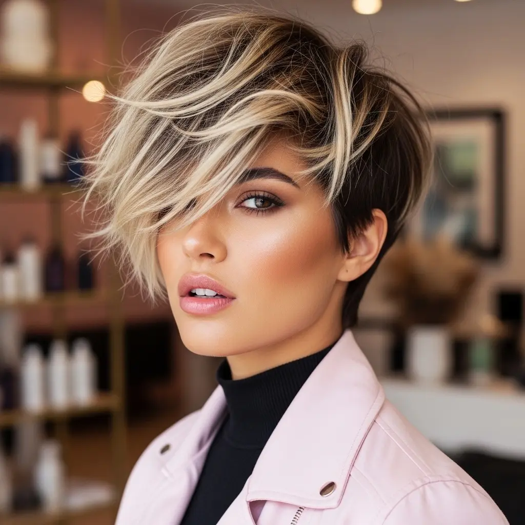#3 Modern Textured Bixie with Side Bangs