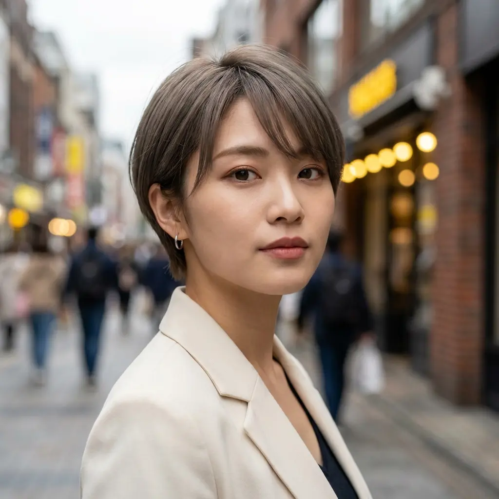#8 Korean Pixie Cut for a Chubby Face