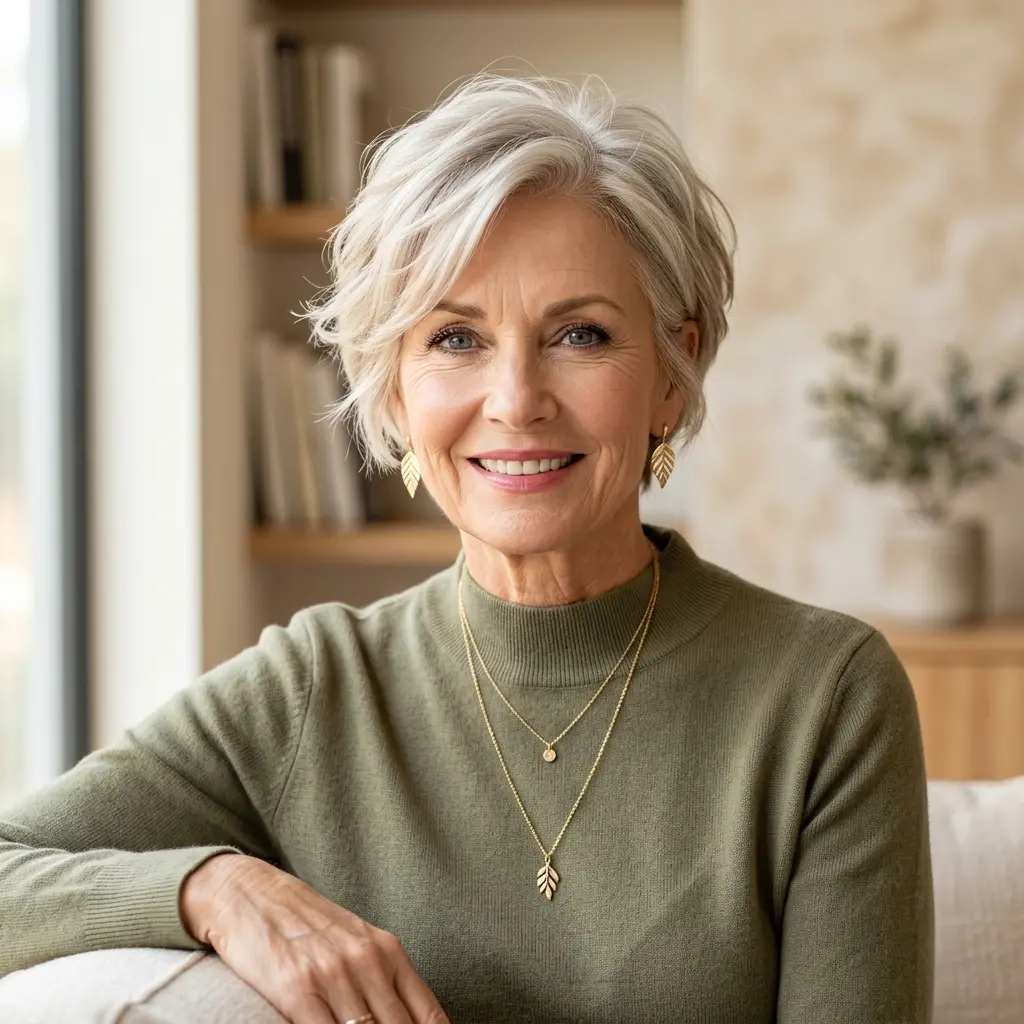 #8 Pixie Bob Cut with Wispy Bangs on Women Over 60