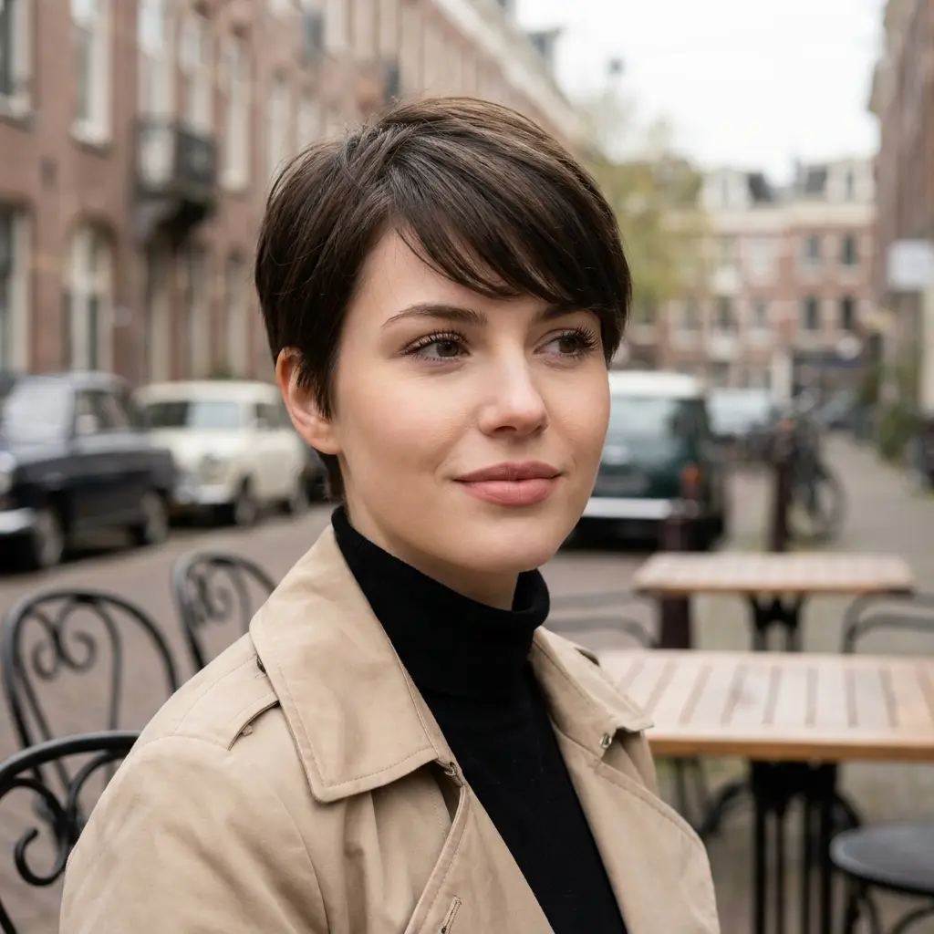 #9 Long Pixie Cut for a Chubby Face