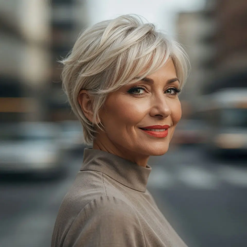 #1 Textured Long Pixie Cut for Over 60