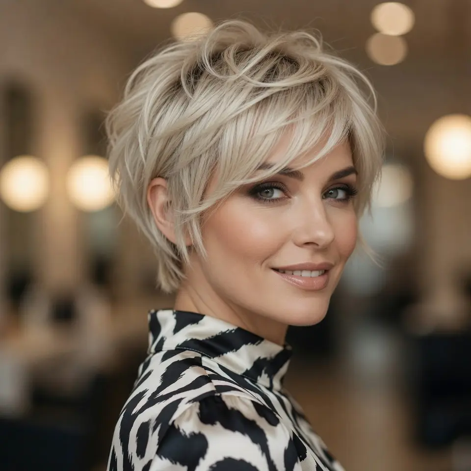 #1 Textured Long Pixie Cut for Women Over 50