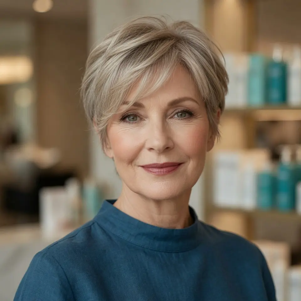 #11 Chic Tapered Ash Blonde Pixie for Women Over 60