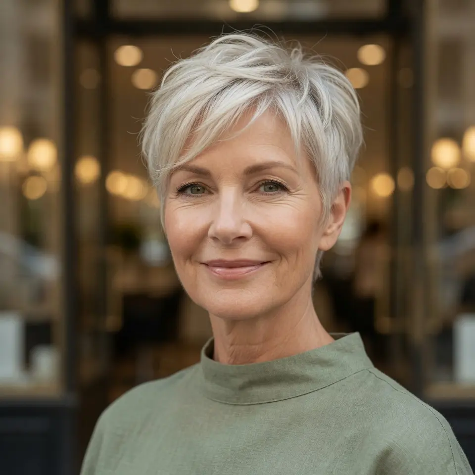 #11 Modern Textured Pixie Cut with Soft Blonde Highlights
