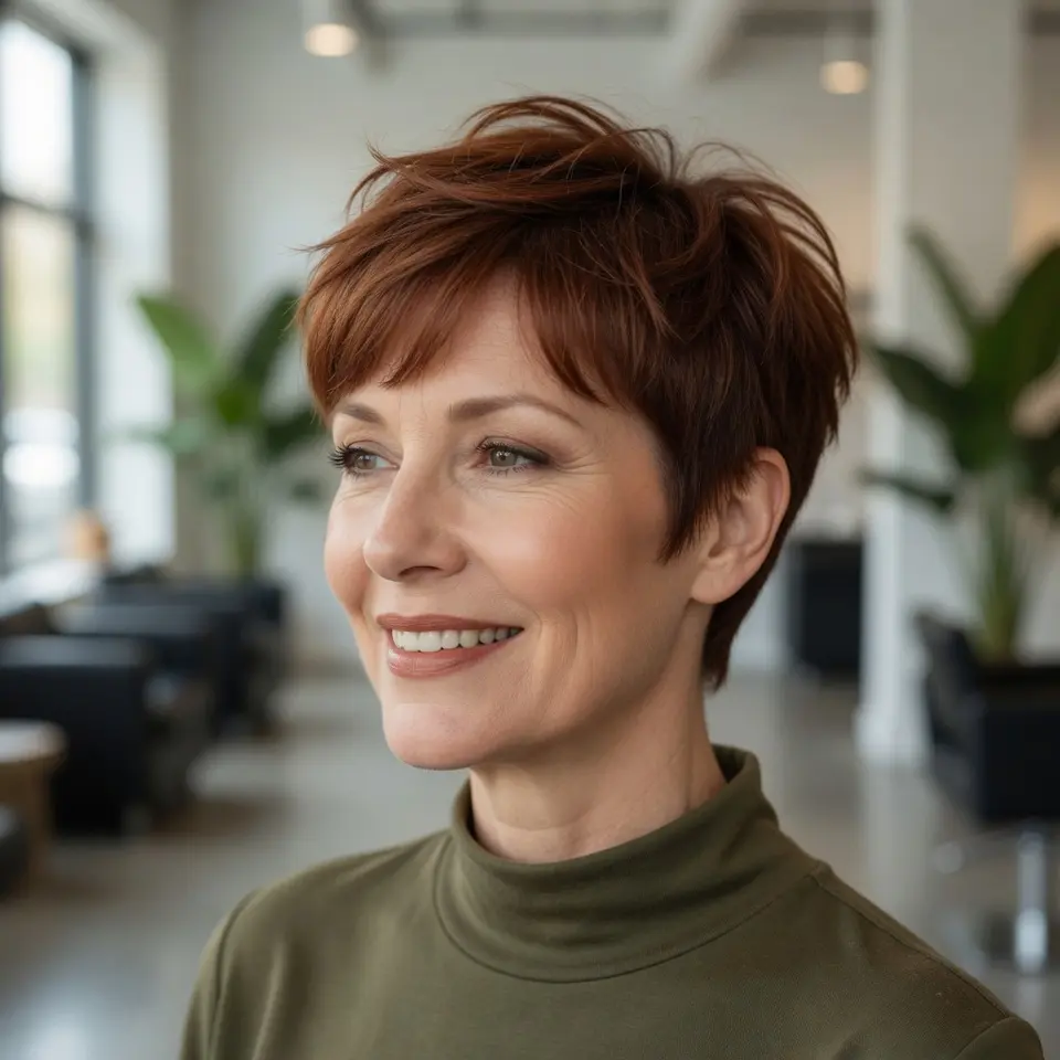 #11 Textured Copper Pixie with Micro Bangs