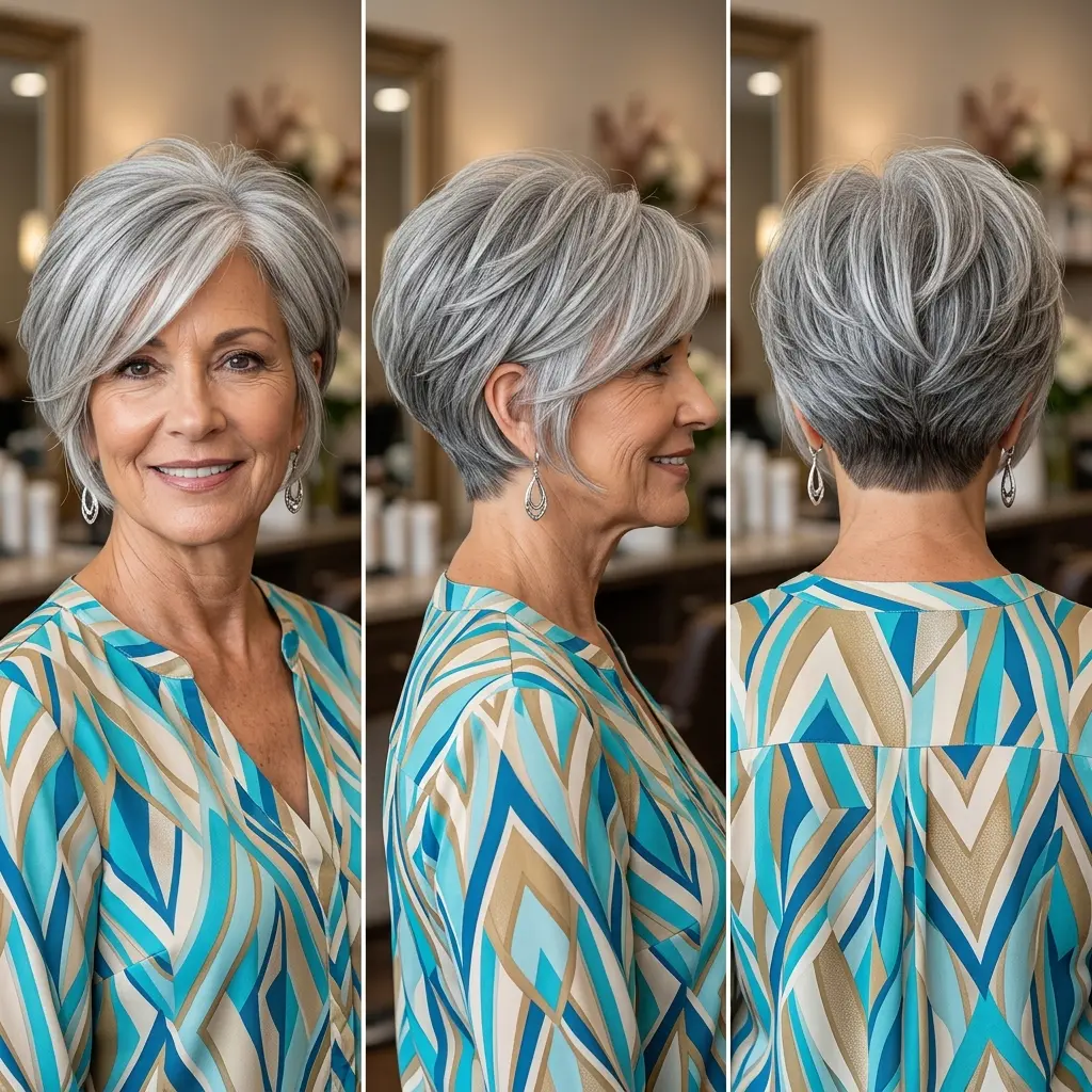 #12 Gray Pixie Bob with Swept Bangs