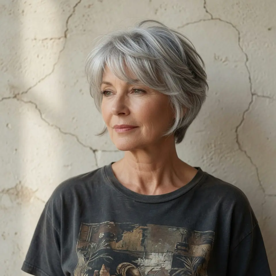 #12 Silver Tapered Pixie with Side Fringe