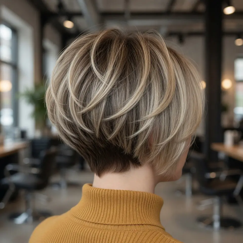 #13 Stacked Blonde Bixie with Dark Nape
