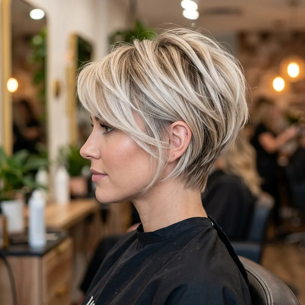 #16 Perfectly Layered and Tapered Long Pixie Cut