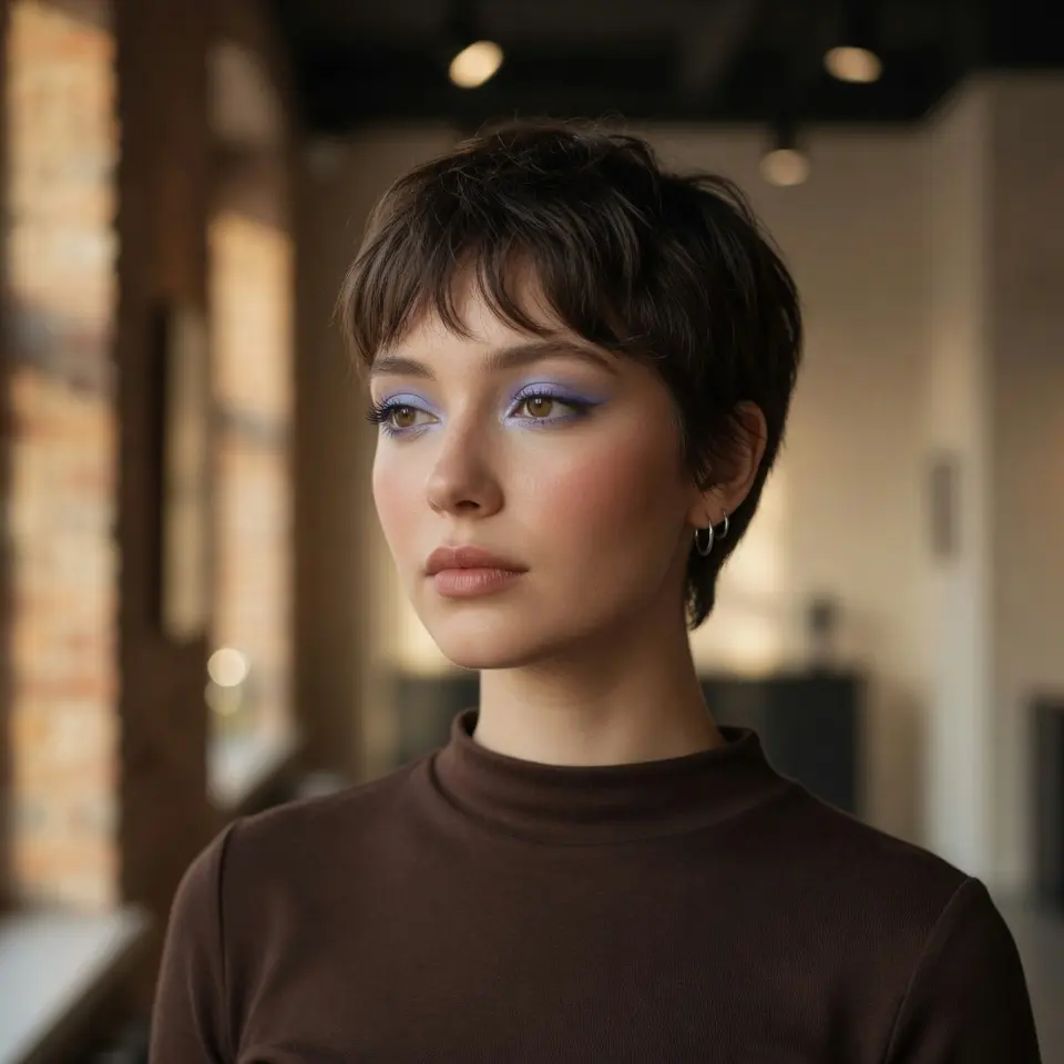 #17 Feathered Long Pixie with Wispy Curtain Bangs