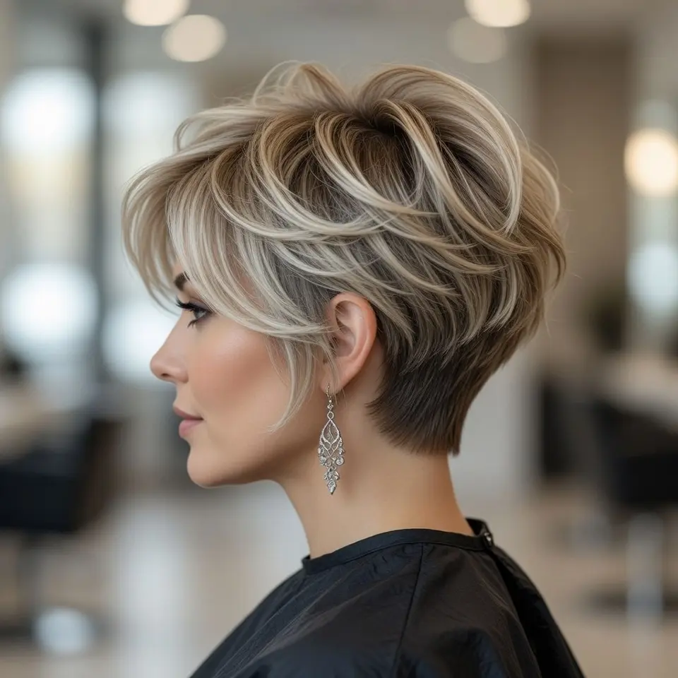 #17 Short Pixie Bob with Stacked Layers