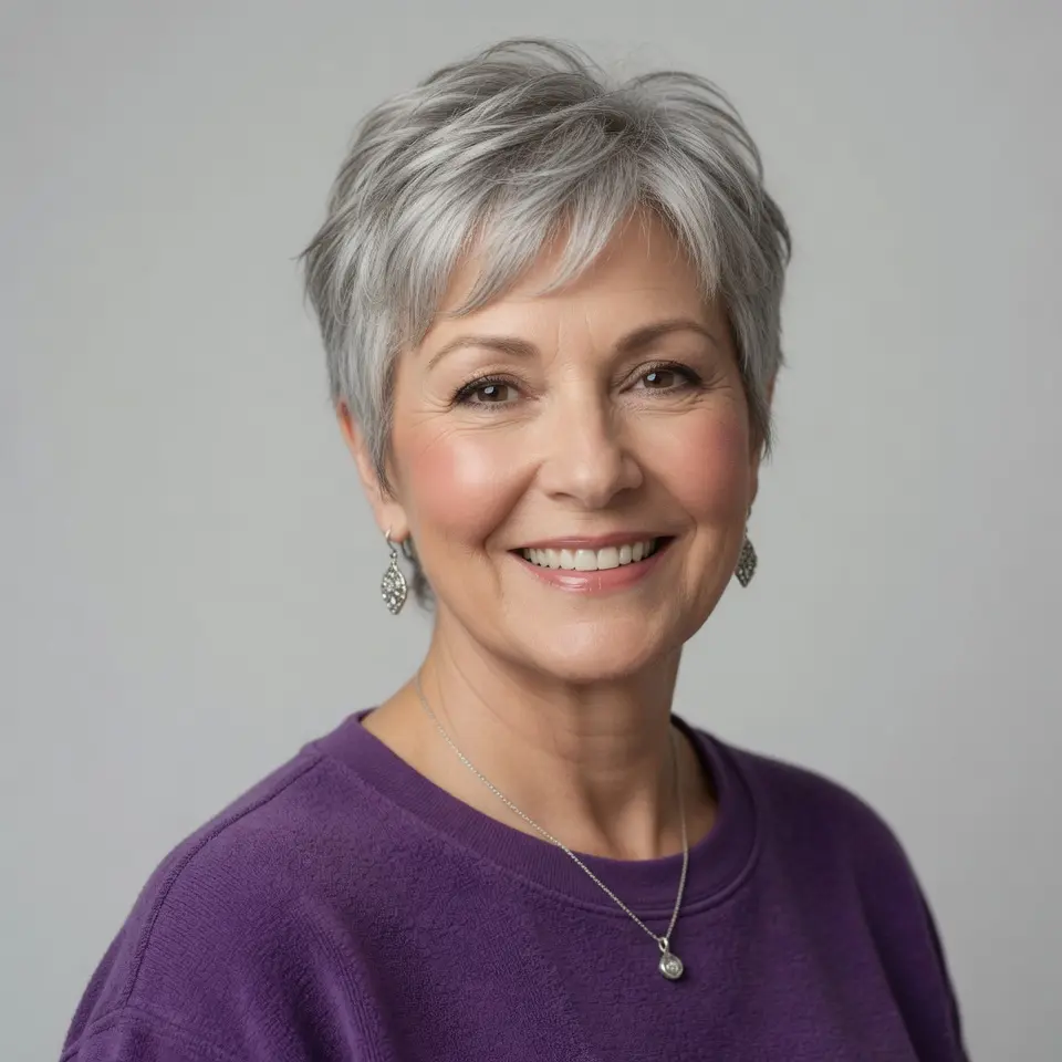 #17 Silver Pixie with Choppy Bangs