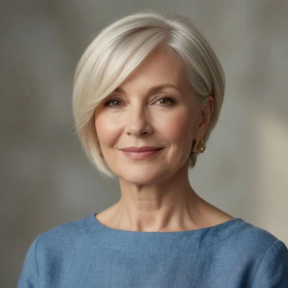 #17 Light-Blonde Sleek Side-Swept Pixie
