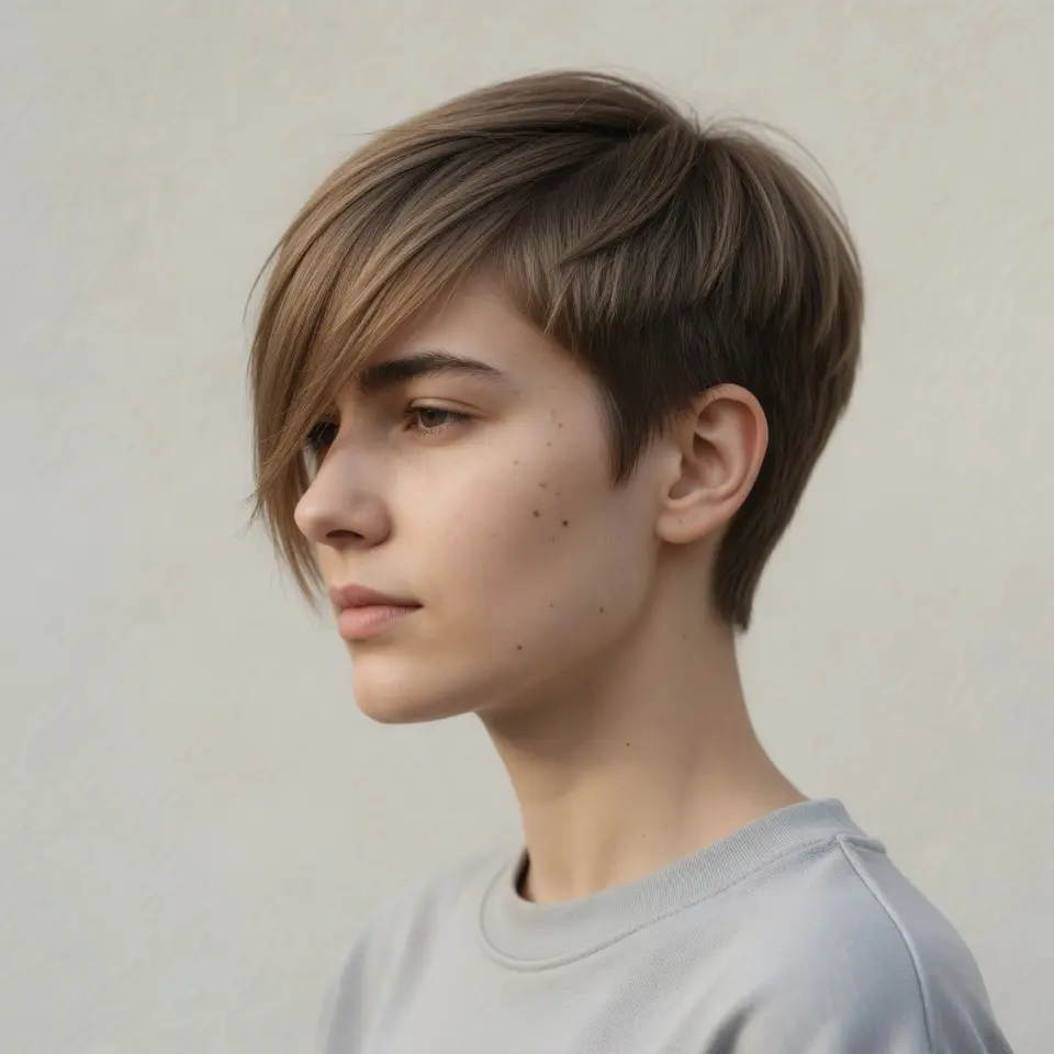 #19 Pixie Bob with Long Side Bangs