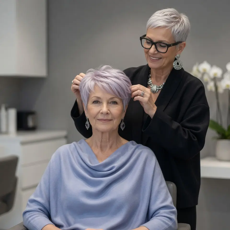 #2 Textured Silver Tapered Pixie Cut