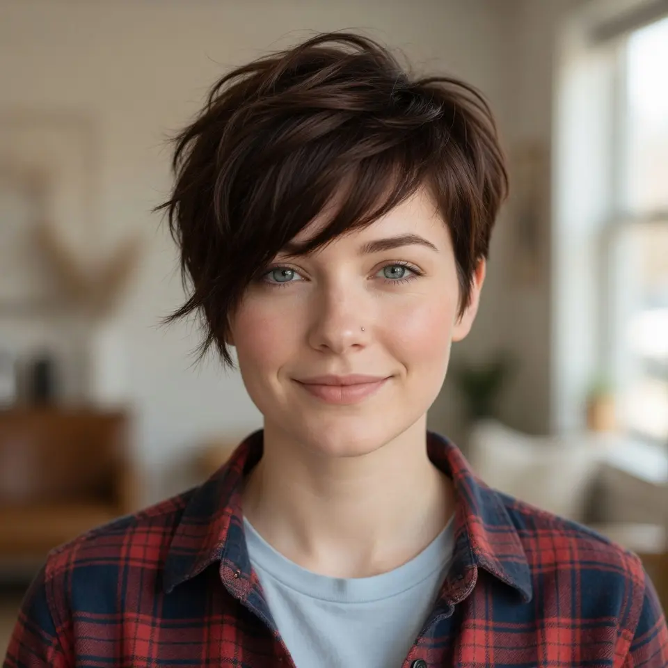#20 Pixie with Subtle Layers for Thick Hair