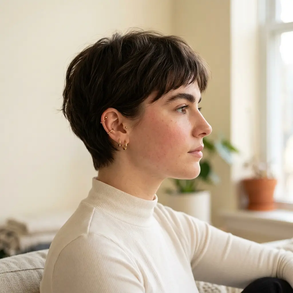 #4 Short Textured Pixie with Cropped Fringe and Soft Taper