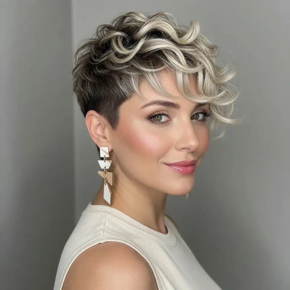 #4 Textured Pixie with Blonde Tones