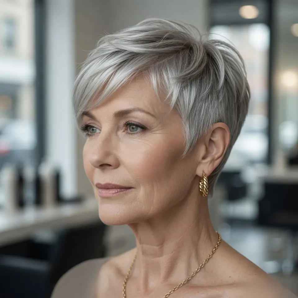#4 Textured Pixie with Fringe and Sideburns